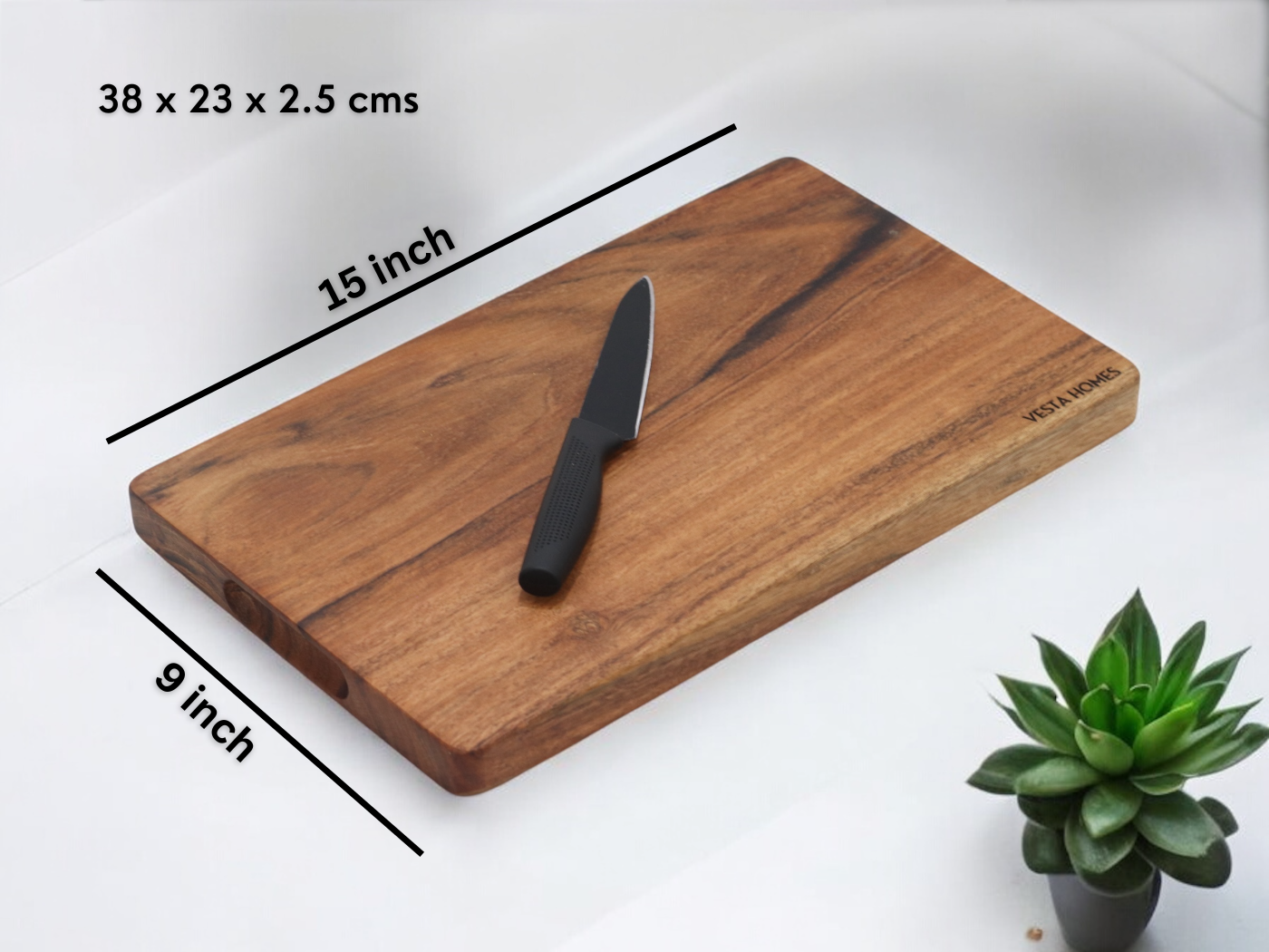 Aiden Large and Thick Single Block Acacia Wood Chopping Board