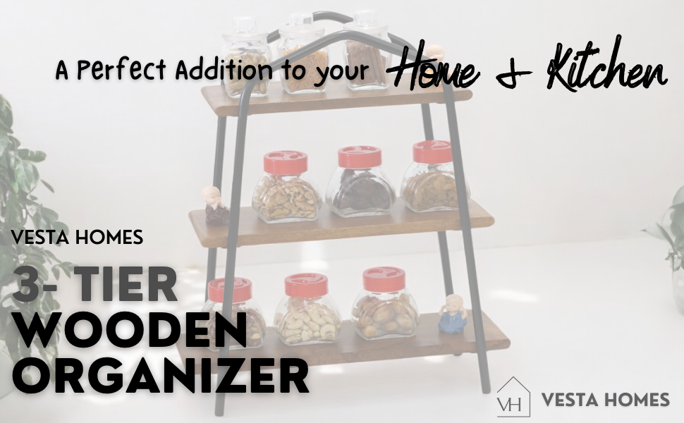 Canton Wooden and Iron 3 Tier Shelve