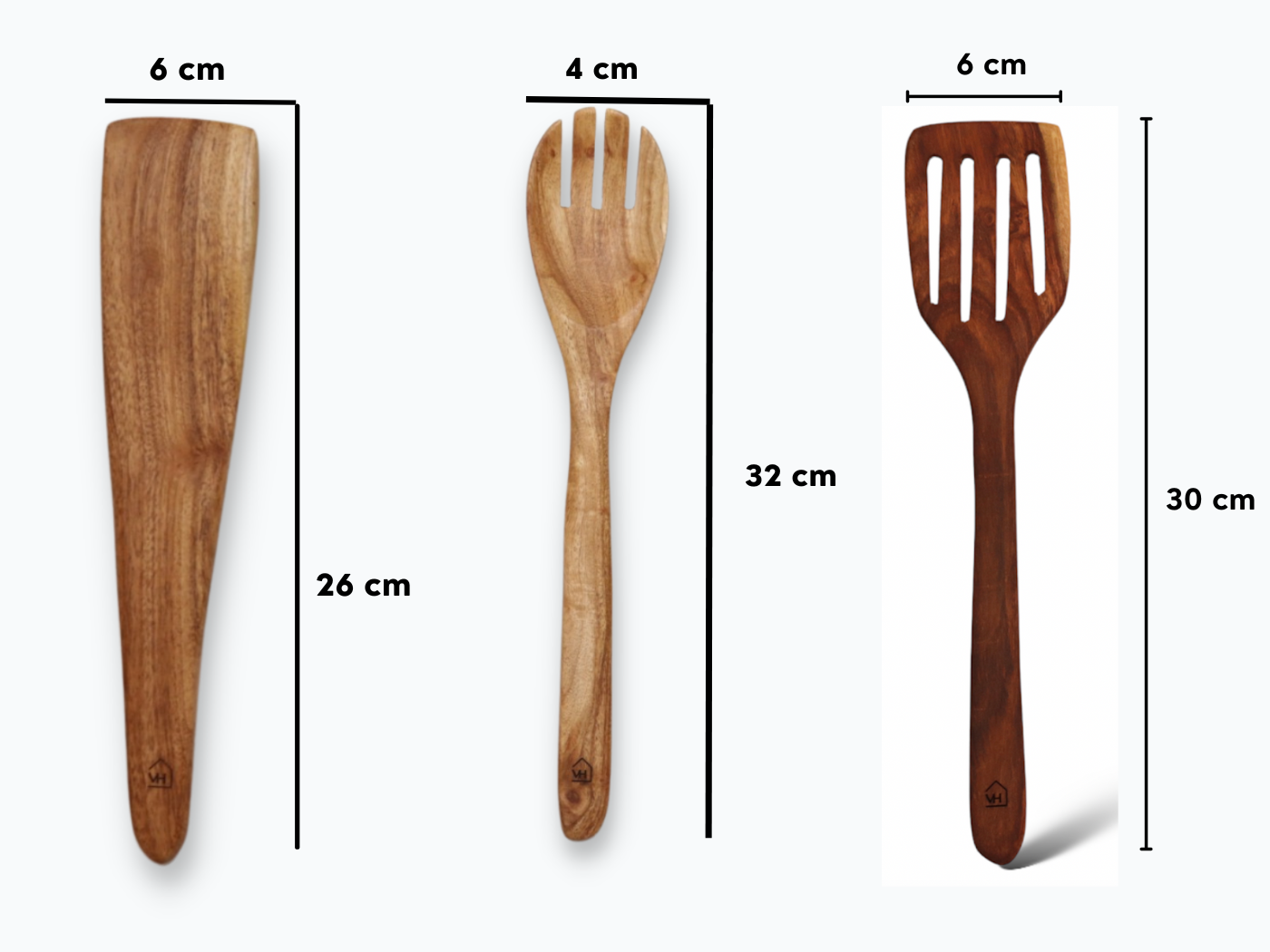 Neem Wood Kitchen Cooking Spoons Set of 5
