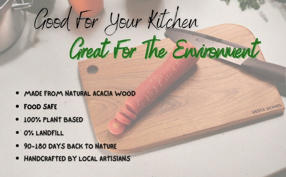 Aiden Large and Thick Single Block Acacia Wood Chopping Board