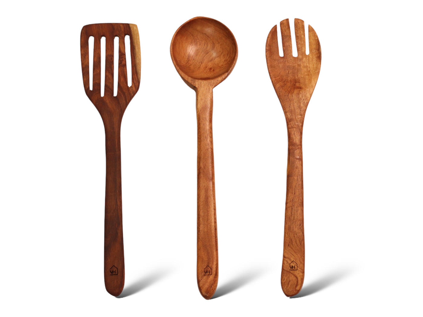 Neem Wood Kitchen Cooking Spoons Set of 3