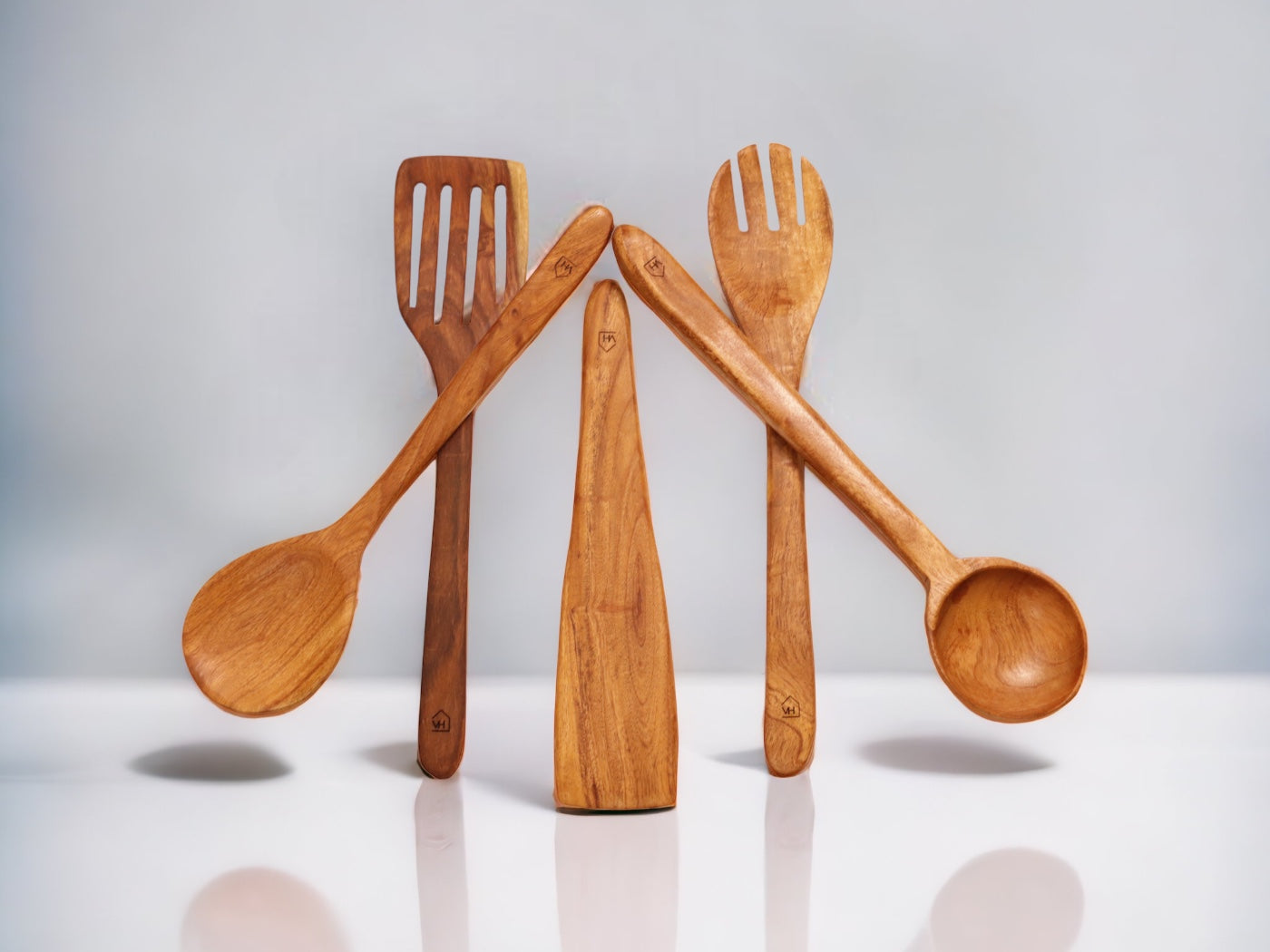 Neem Wood Kitchen Cooking Spoons Set of 5