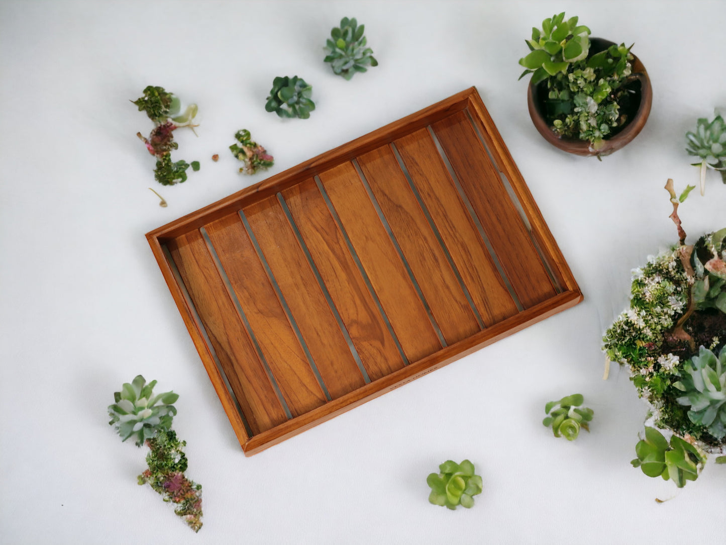 Rivika Large Teak Wood Tray