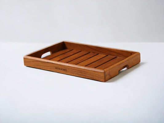 Rivika Large Teak Wood Tray