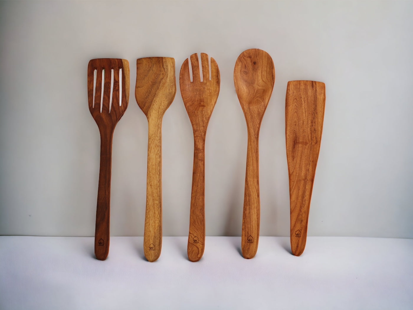 Neem Wood Kitchen Cooking Spoons Set of 5