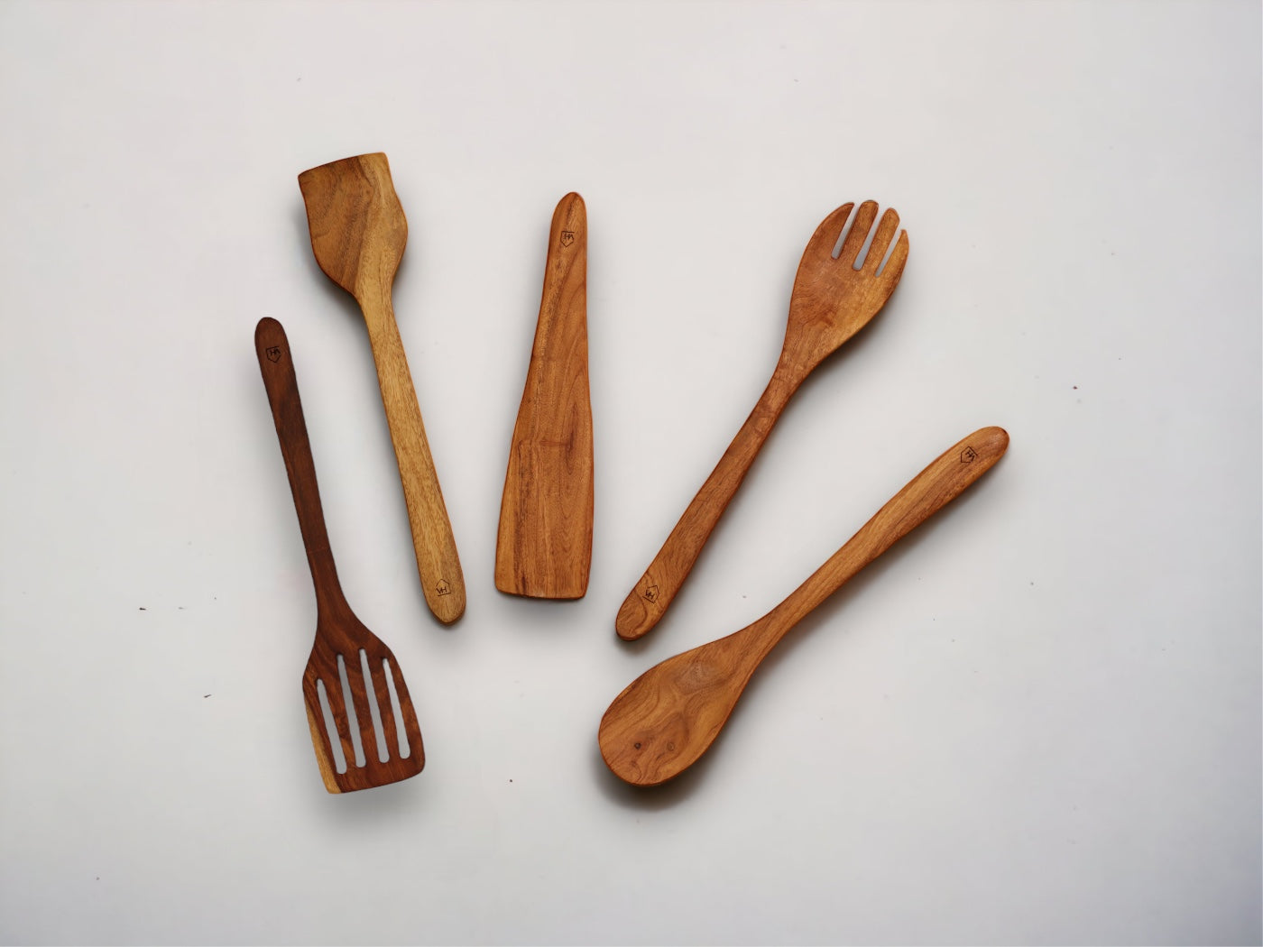 Neem Wood Kitchen Cooking Spoons Set of 5