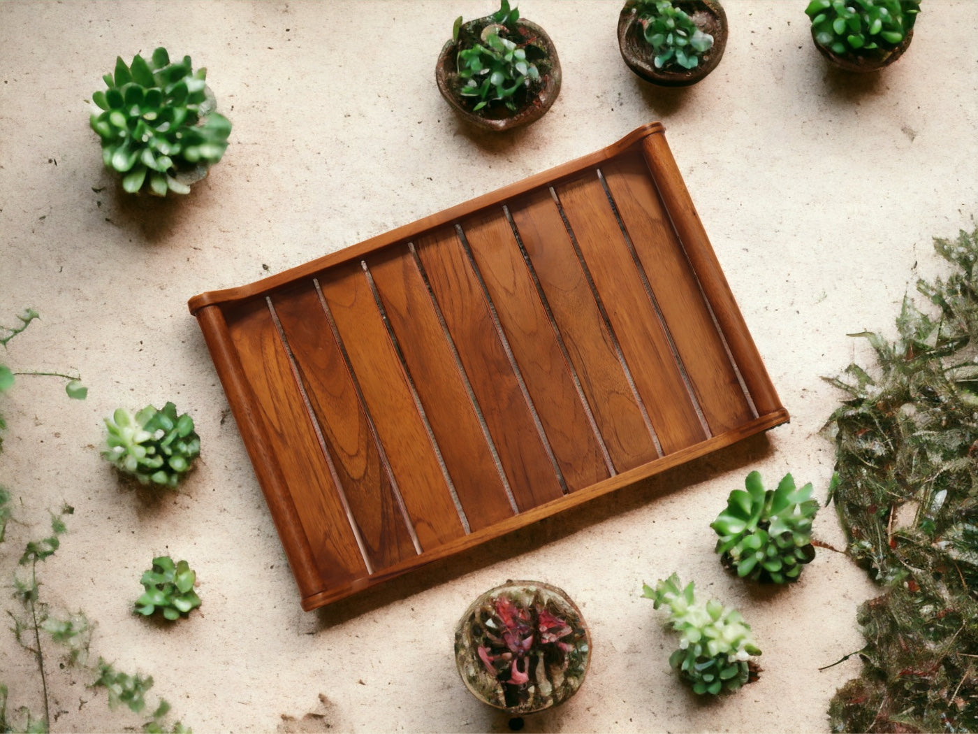 Romper X-Large Teak Wood Tray