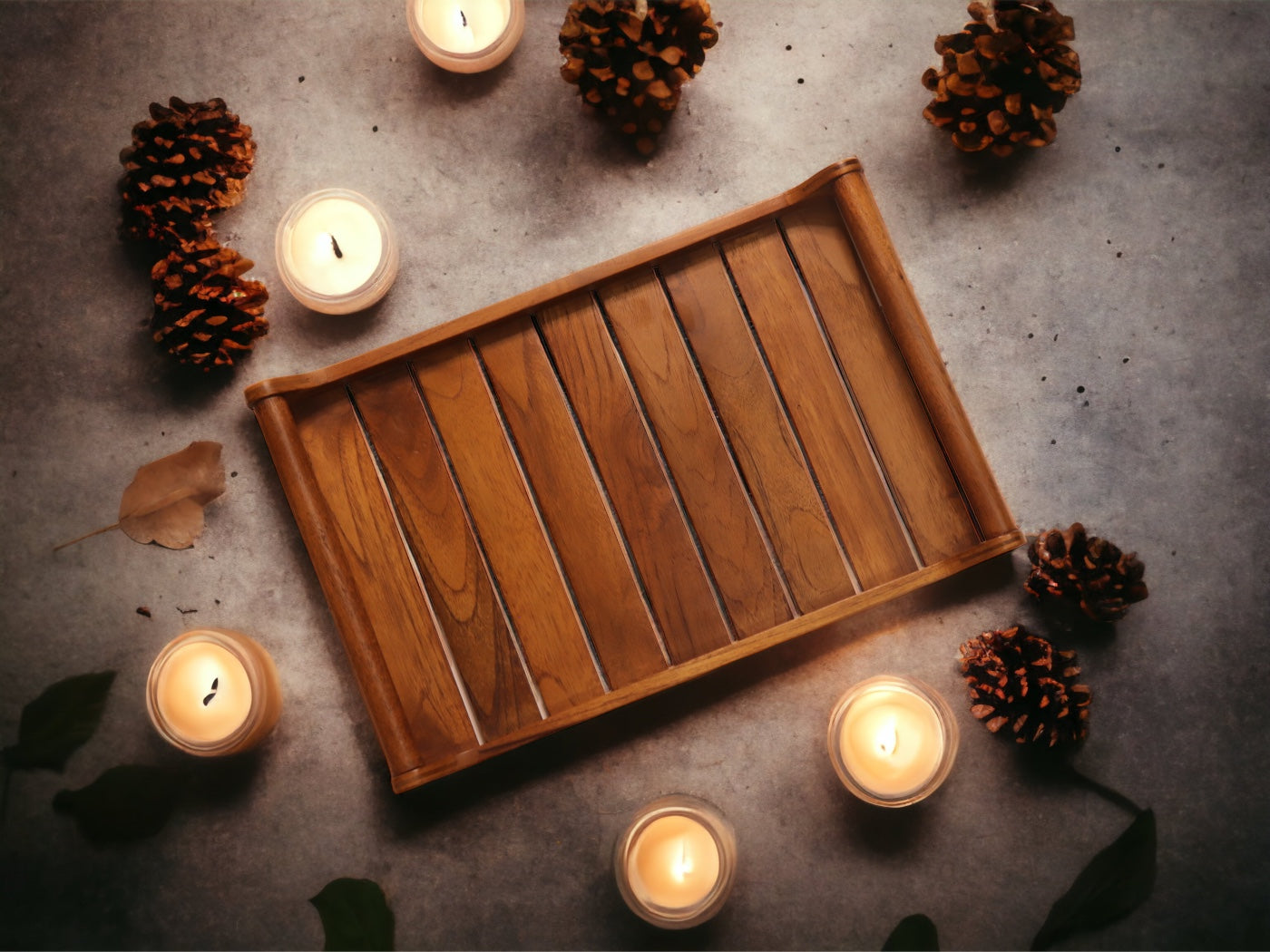Romper X-Large Teak Wood Tray