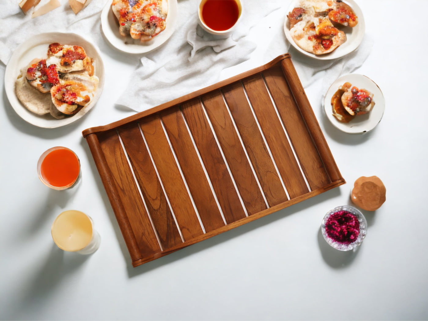 Romper X-Large Teak Wood Tray