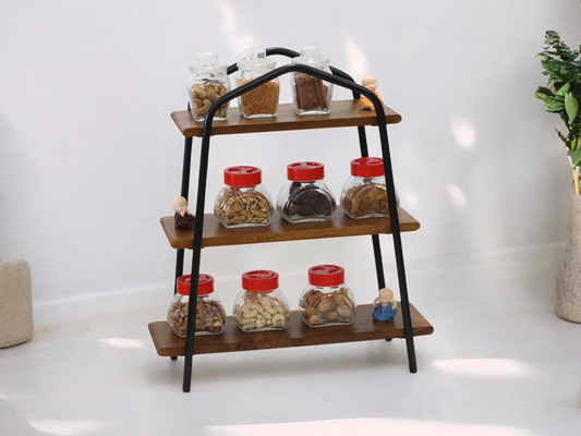 Canton Wooden and Iron 3 Tier Shelve