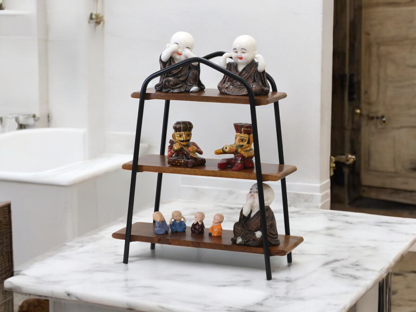 Canton Wooden and Iron 3 Tier Shelve