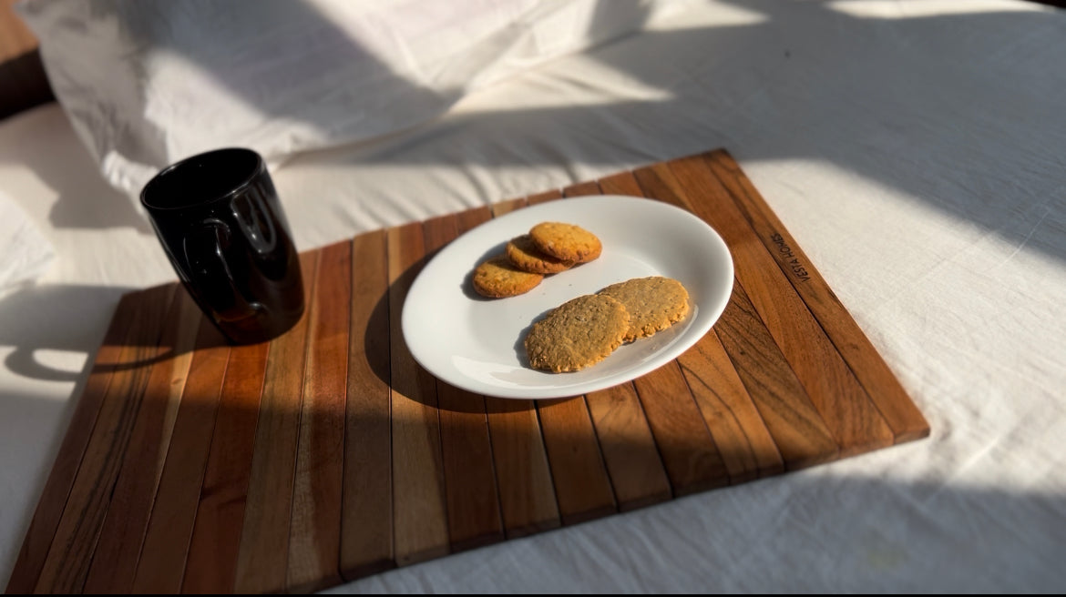 Zgodan Acacia Sofa Arm Tray/ Dinning Mat