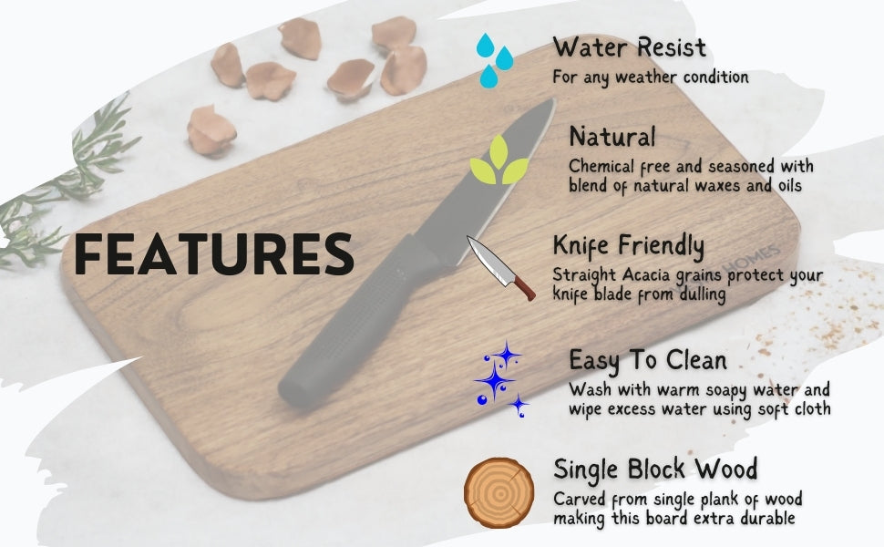 Alinafe Acacia Single Block Chopping/Serving Board