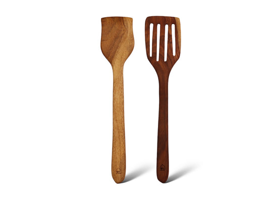 Neem Wood Kitchen Cooking Spoons Set of 2